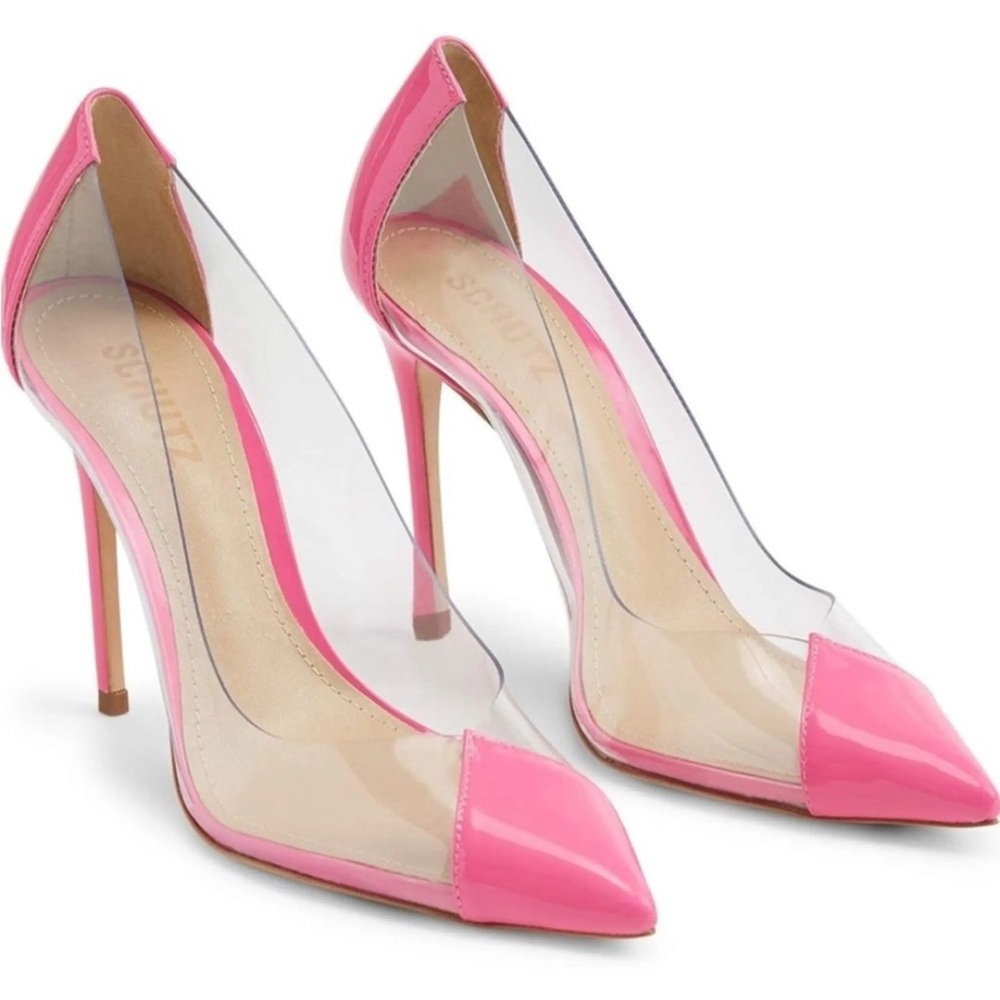 SCHUTZ Pink and Clear Women's Heels